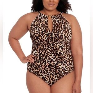 Ralph Lauren Leopard Print One-Piece Swimsuit
